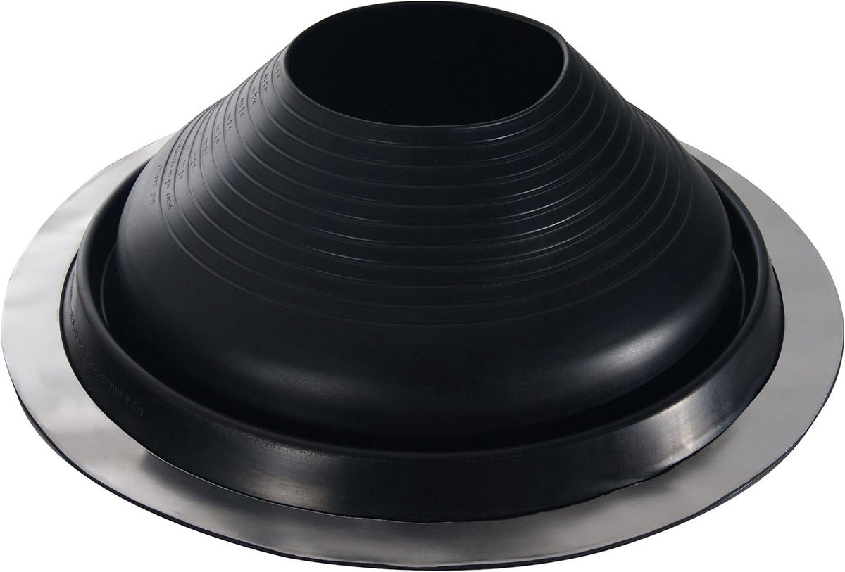 Dakdoorvoer Afdichtingsflens - Buiskraag EPDM - Dakafvoer Dichten - Flexibel Verstelbaar - 254-483 mm - Zwart