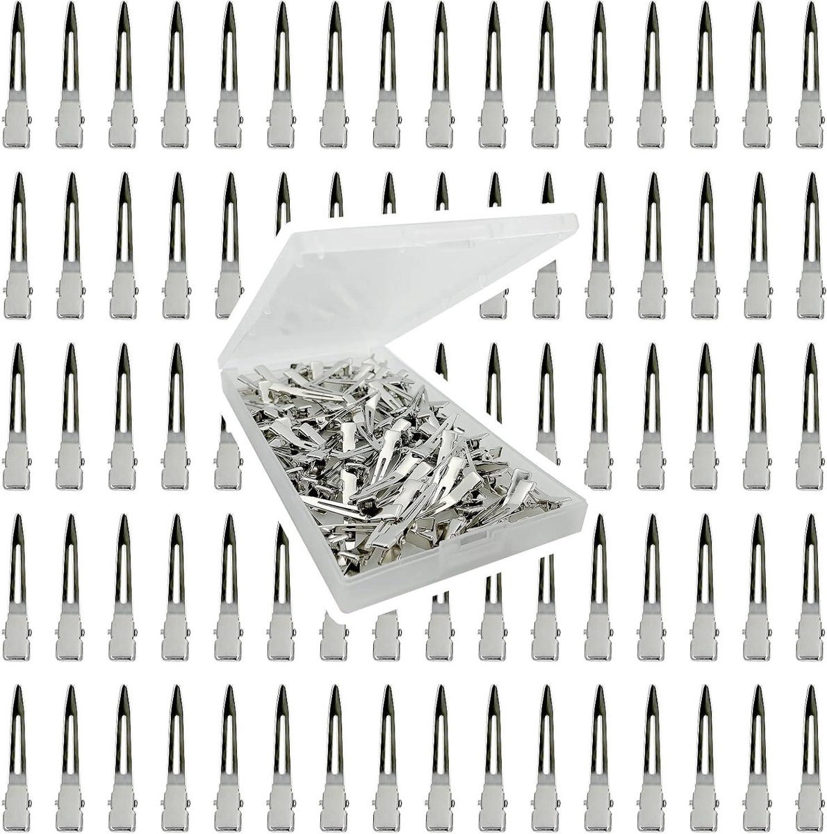 Haarclips - Krokodillenklemmen - Haarstyling - Gladde rand - 90 stuks - Zilver