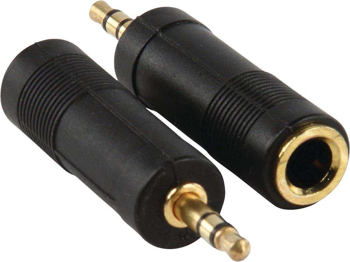 Stereo Adapter - Converter Stekker - Audio Aansluiten - 3.5mm naar 6.35mm - 1 Aantal - Zwart