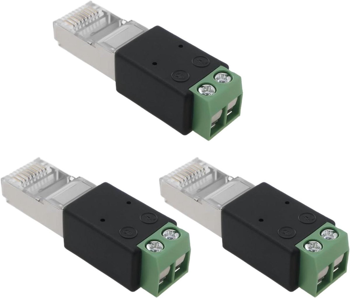 RJ45 naar RS485 converter - Datatransmissie adapter - Industriële data - Eenvoudige pinconfiguratie - 3 stuks - Zwart