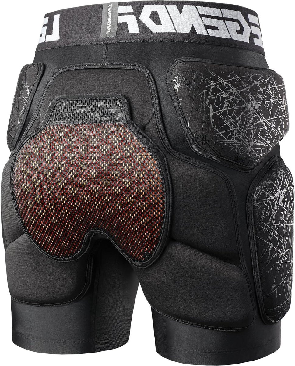 Gewatteerde Protector Shorts - Beschermende Kniebroek - Sport Bescherming - Hoge Impact Schuimpads - Uniseks Volwassene - Zwart