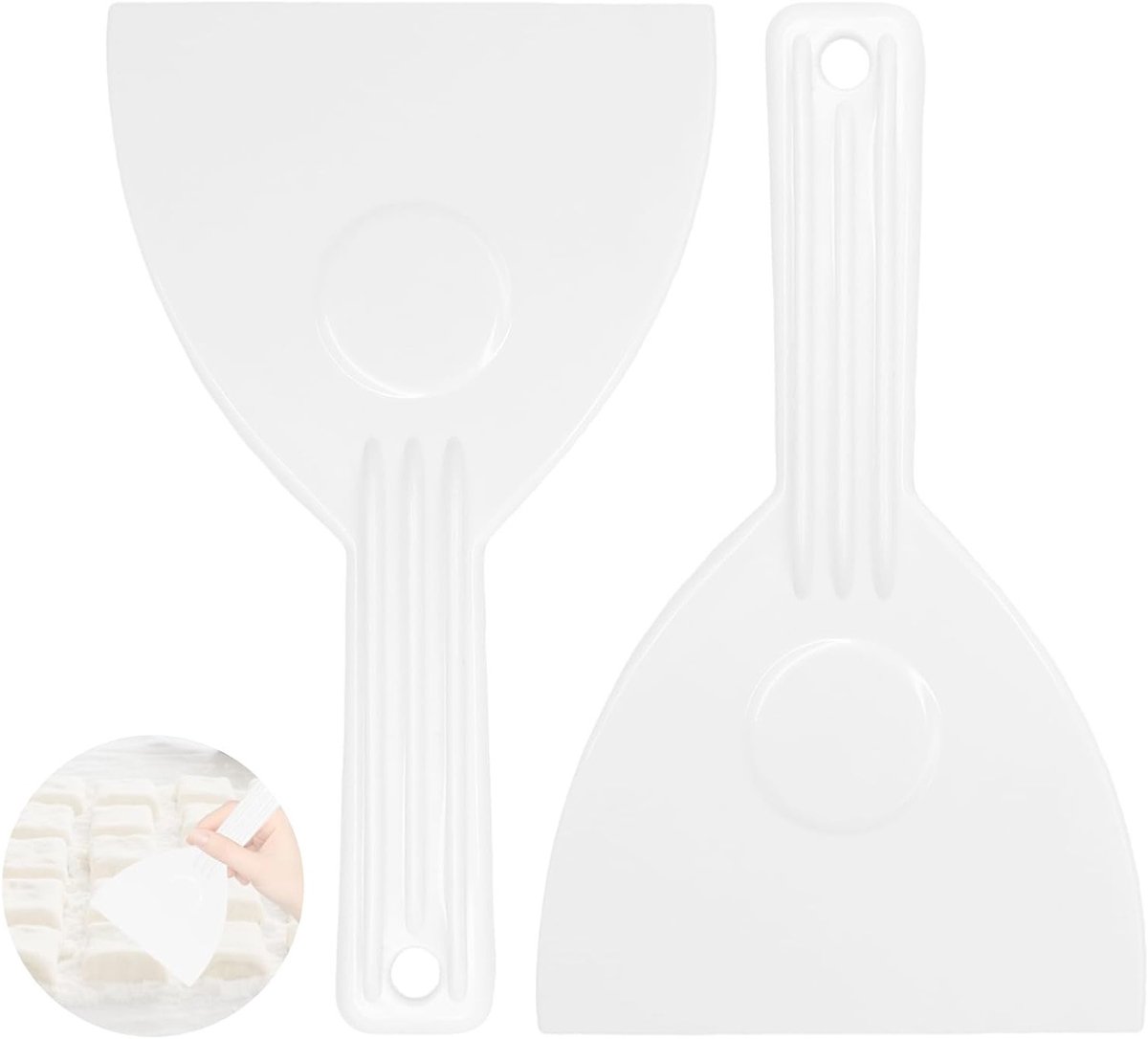 Flexibele deegschraper met handvat - multifunctionele pizza lepel voor taarten, pizzadeeg en spatels met afgeronde hoeken, ideaal voor bakken en koken