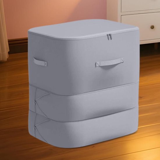 Dekbed opbergzak - Organisatie tas - Ruimte besparen - Zelfcompressie technologie - 19L x 25B x 10H cm - Grijs — afbeelding 3