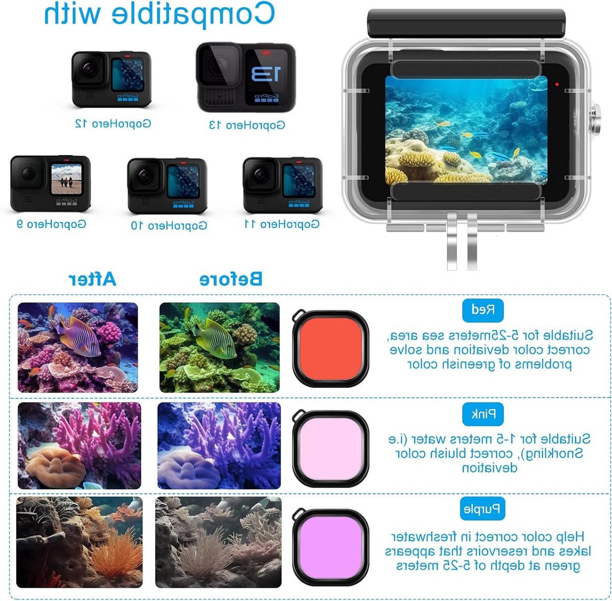 Complete Accessoire Set voor GoPro Hero 13, 12, 11, 10, 9 thumbnail 5