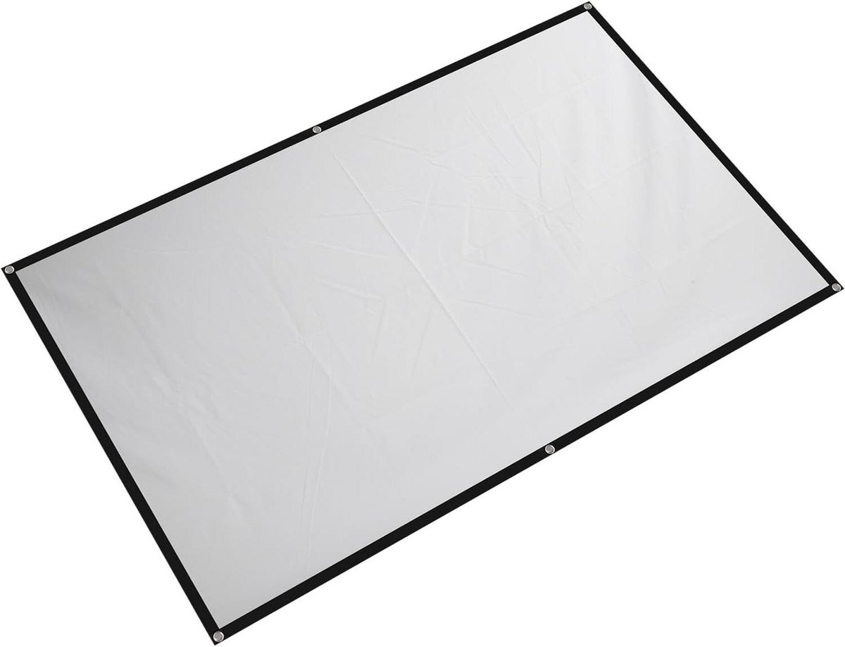 Projectiescherm - Draagbaar Scherm - Filmavond Buiten - Rimpelvrij Polyester - 84 inch - Wit