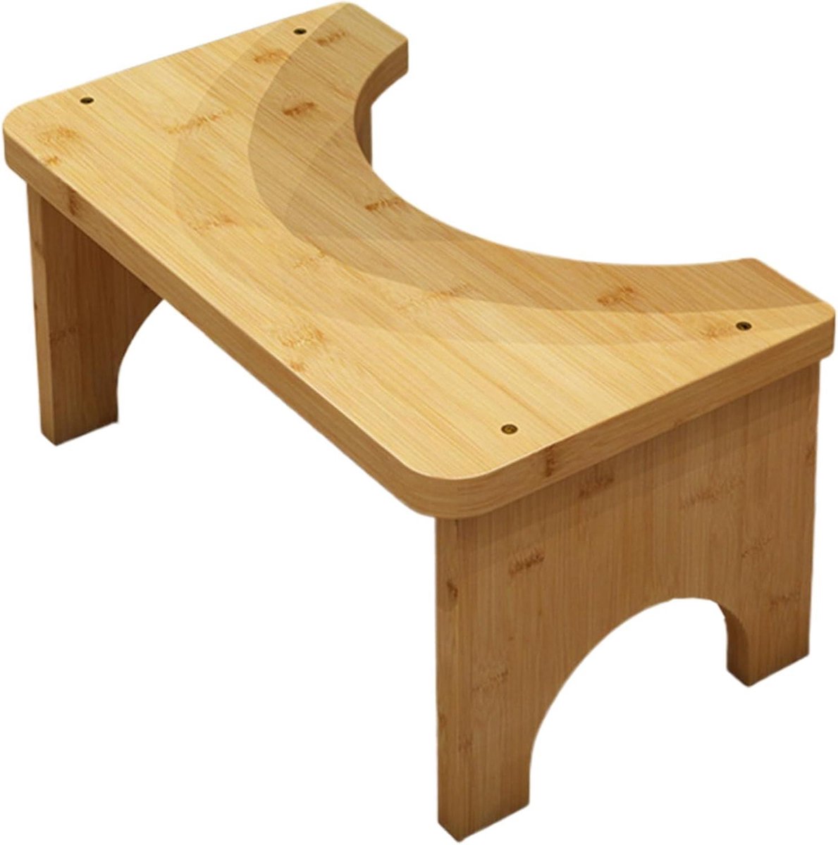 Toiletkruk Hout - Opstapkruk Badkamer - Comfortabel Toiletgebruik - Ergonomisch Ontwerp - 37 x 20 cm - Houtkleur