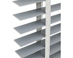Houten Jaloezieën - Raambekleding Lamellen - Privacy Creëren - Massief Hout - 60x120cm - Grijs