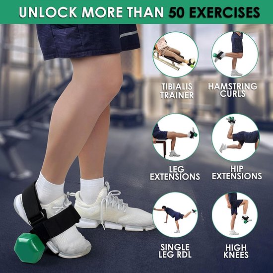 Tibialis Trainer - Voetband Trainer - Beenspieren Trainen - Draagbaar Ontwerp - 187 cm - Zwart van Merkloos — afbeelding 4