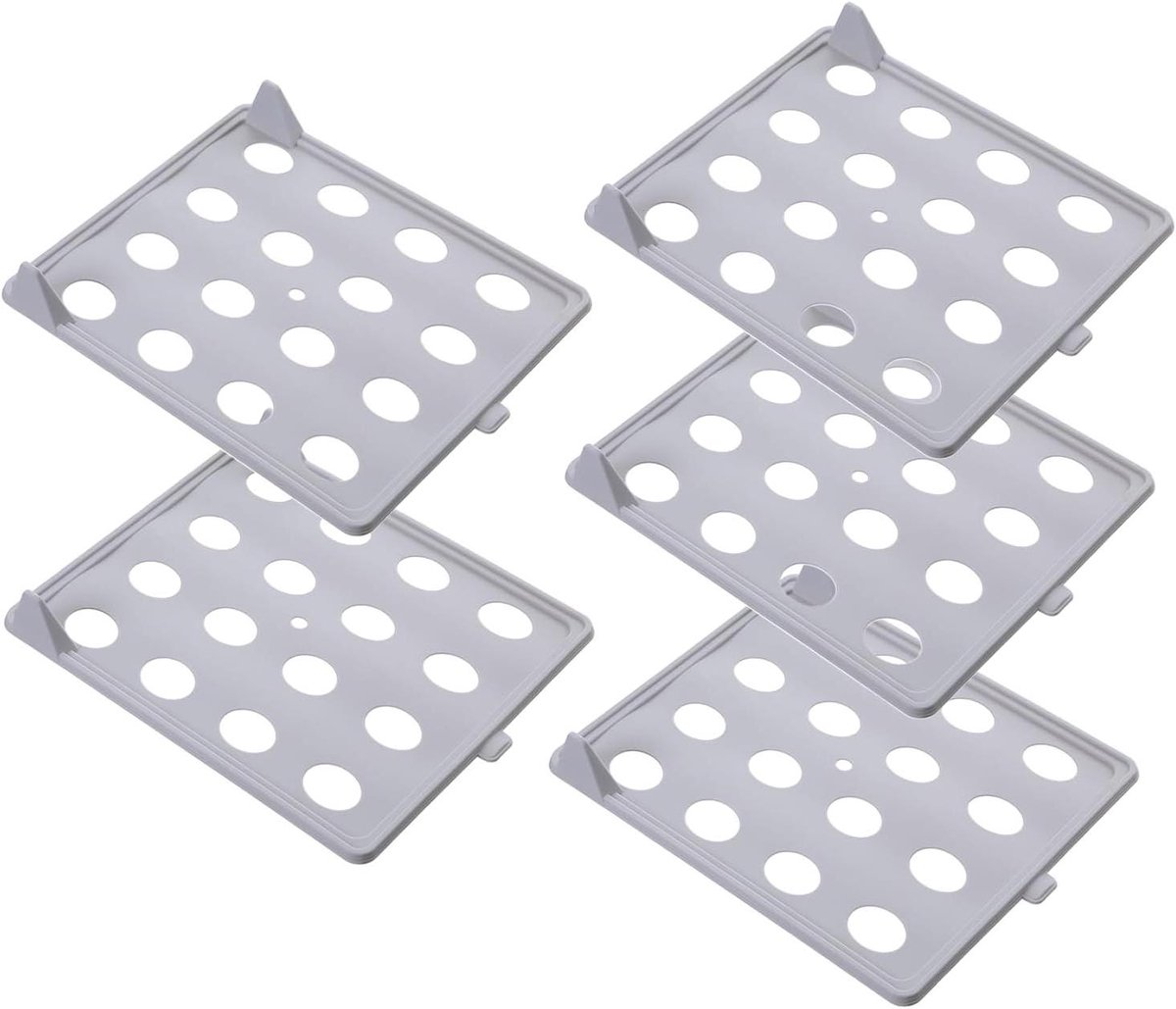 Kastverdelers - Plankverdelers - Kleding Opbergen - Stapelbaar Ontwerp - 11x28x11 cm - Grijs