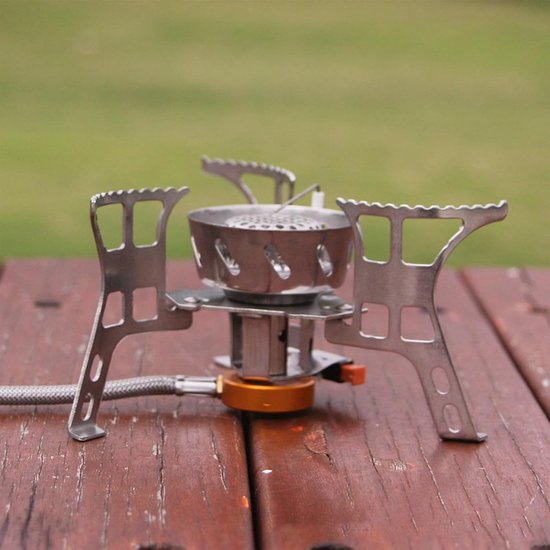 Camping fornuis - Buitenbrander - Koken op reis - Honingraat structuur - 95 cm hoog - Zilver — afbeelding 3