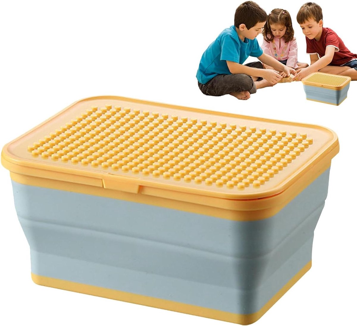 Opvouwbare Speelgoedbak - Opbergkist Kinderen - Speelgoed Opbergen - Dubbelzijdig Deksel - 226 x 17 x 63 cm - Blauw