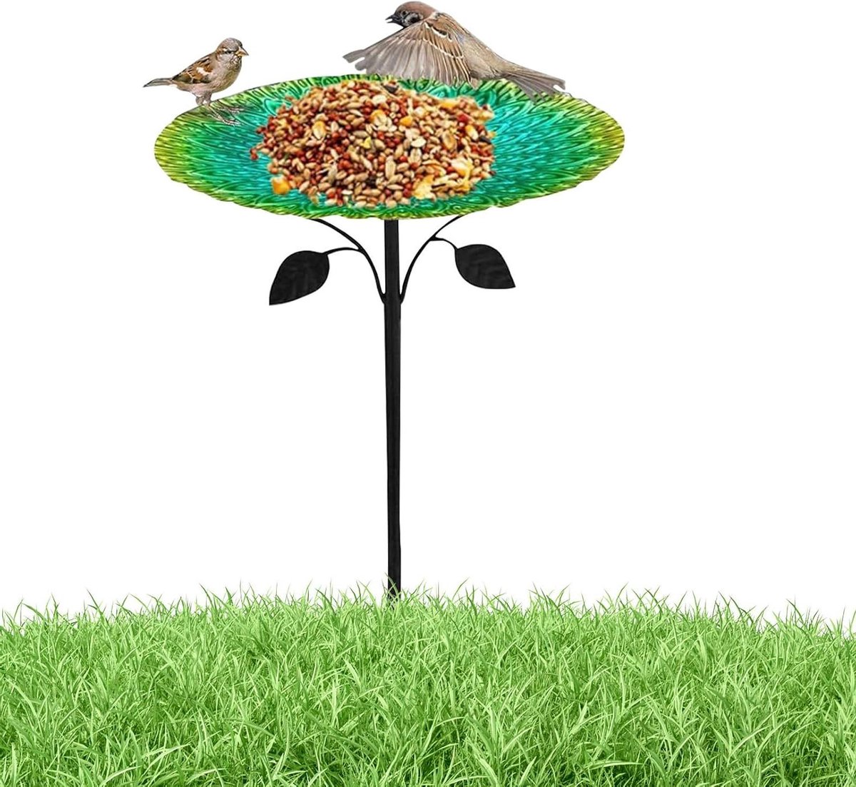 Tuinvogelbad - Vogel voederplaats - Vogels voeren - Stevig waterdicht ontwerp - 26 x 26 x 7 cm - Meerkleurig