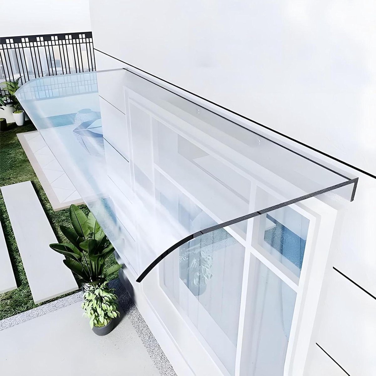 Deurluifel - Regenschuilplaats - Bescherming Buiten - Waterdicht Polycarbonaat - 50 x 140 cm - Transparant