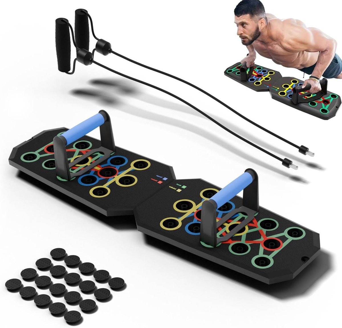 Push-up Board - Fitness Board - Effectieve Spiertraining - Multifunctioneel Ontwerp - 63.5 x 18 cm - Meerkleurig