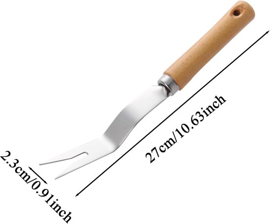 Onkruidsteker - Wortelverwijderaar - Tuinonderhoud - Ergonomisch Ontwerp - 29 cm - Zilverkleurig van Merkloos	 — afbeelding 5