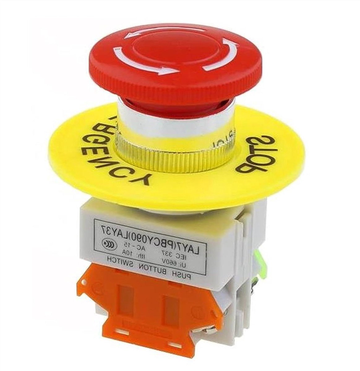 Noodstop Drukknop - Schakelaar Apparatuur - Automatische Controle - Vergrendelend Zelfslot - 22mm Montagegat - Rood