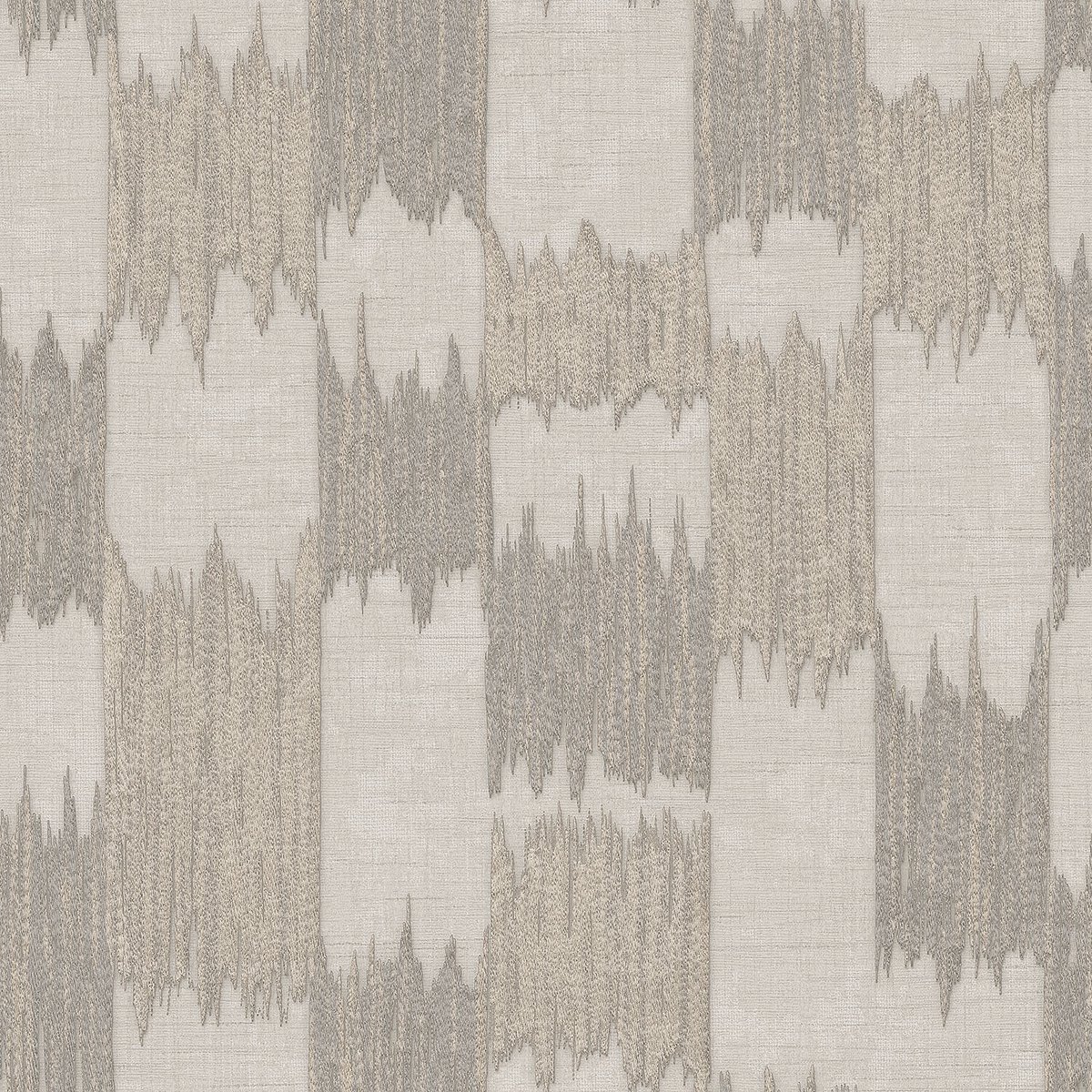 Etnisch behang Profhome RE521033-DI vliesbehang hardvinyl warmdruk in reliëf gestructureerd in textiel look glanzend beige grijswit zijdegrijs parelmoer-grijs 5,33 m2