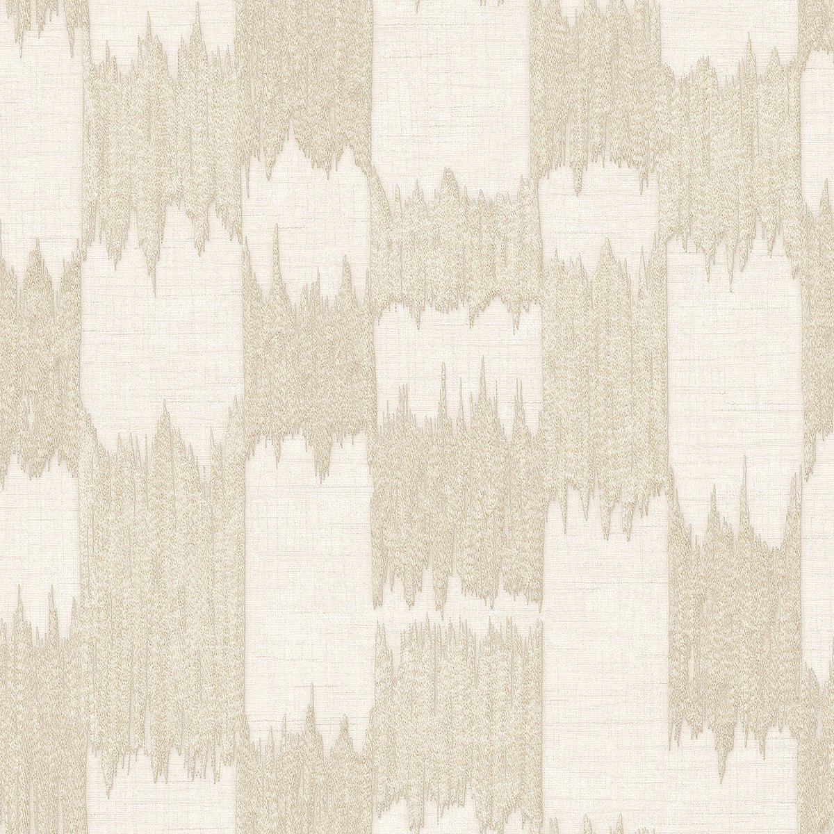 Etnisch behang Profhome RE521032-DI vliesbehang hardvinyl warmdruk in reliëf gestructureerd in textiel look glanzend ivoor crèmewit parelmoer-grijs 5,33 m2