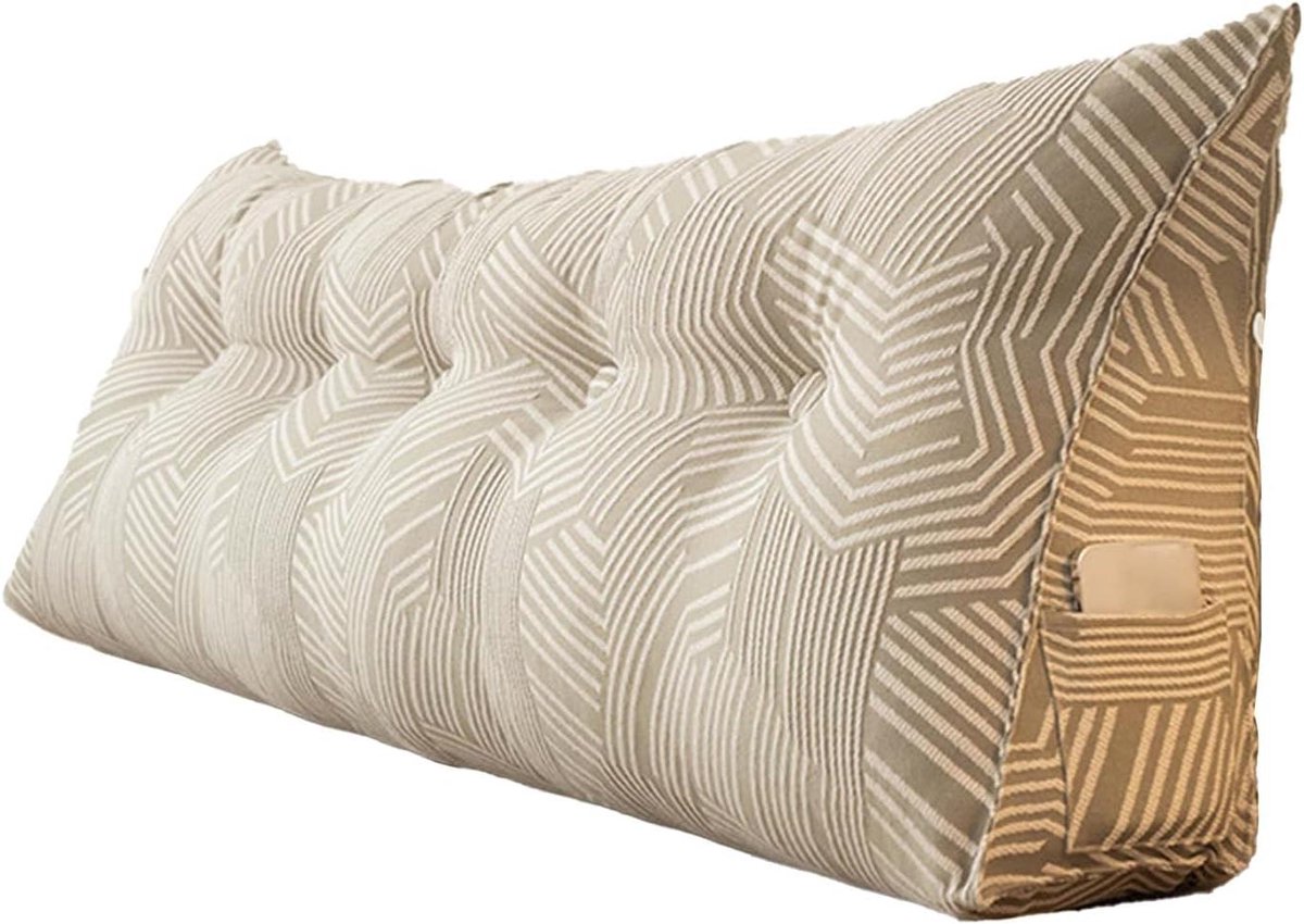 Driehoekig leeskussen - Rugsteun kussen - Comfortabel lezen - Afneembare hoes - 50 x 50 x 20 cm - Grijs
