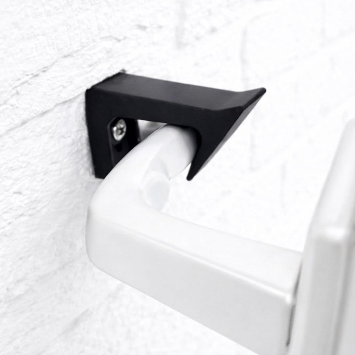 Deurstopper Deurklink - Wandbescherming Deur - Voorkomt Schade - Stil Schokdempend - 6x2x3.5 cm - Zwart