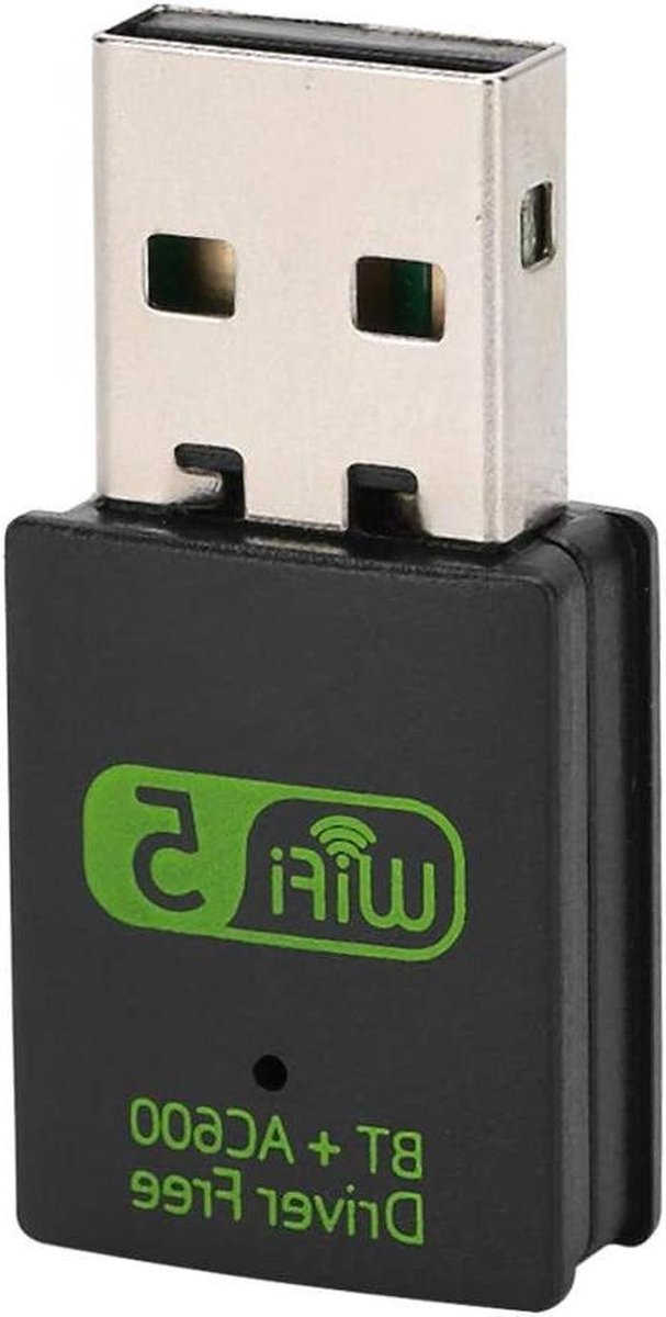 WiFi Adapter - Netwerkkaart Bluetooth - Internetverbinding - Dual Band 433 Mbps - 25 Gram - Zwart