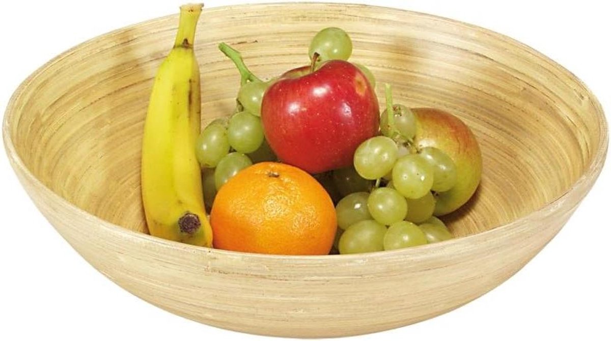 Houten Kom - Serveer Schaal - Fruit Presenteren - Duurzaam Bamboe - 5 Delig - Natuurlijk