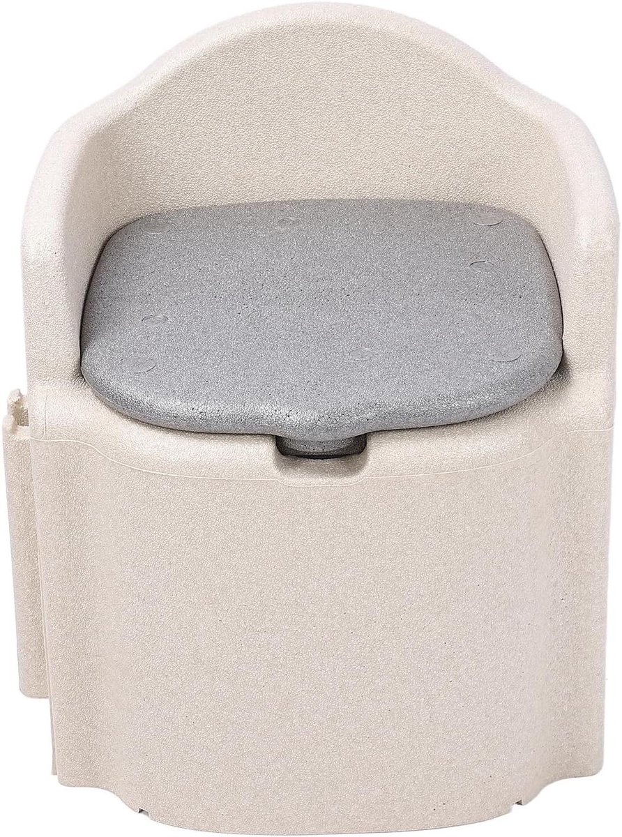 Commode Toiletstoel - Zitkruk Hulpmiddel - Comfortabel Zitten - Verstelbare Armleuningen - 61.5 cm - Grijs