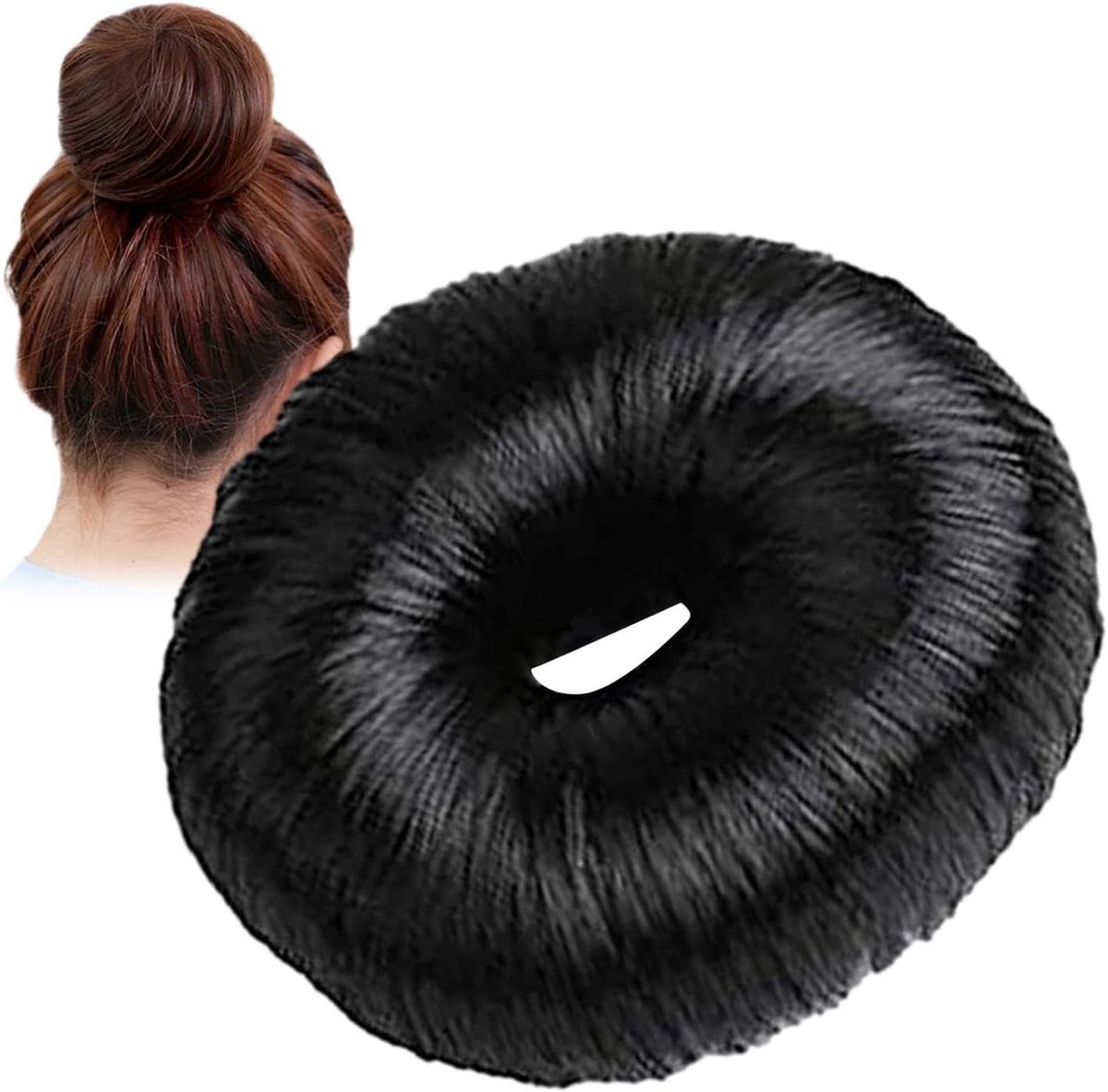 Haarbroodje Maker - Knot Haar Tool - Elegant Kapsel Maken - Lichtgewicht Vezels - 7x3 cm - Zwart