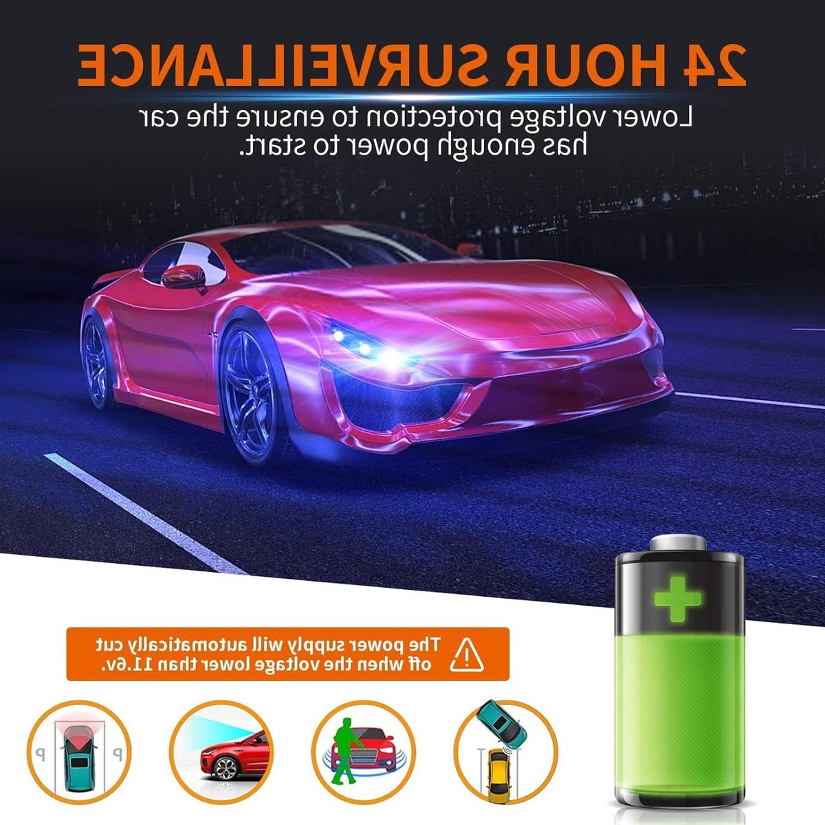 Dashcam Hardwire Kit - Voertuig Voeding - Parkeerbewaking - Laagspanningsbeveiliging - 335cm - Zwart