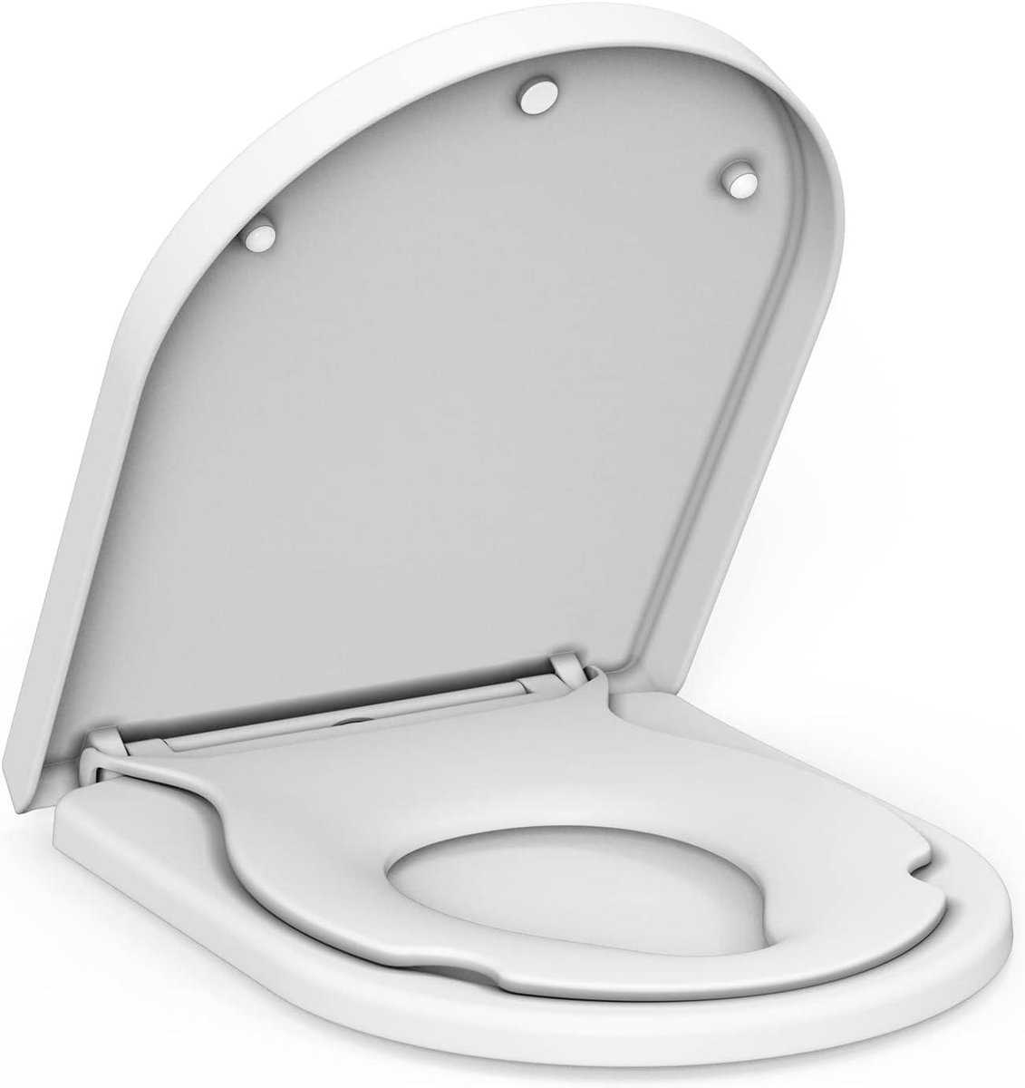Toiletbril met kinderzitje - WC-bril D-vorm - Hygiënisch Werken - Valrem en magnetisch - 45 x 36 cm - Wit