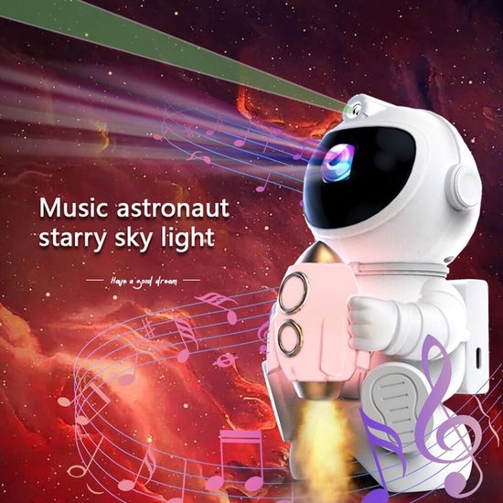 Sterrenhemel Projector - Nachtlampje - Kamer Decoratie - Met Bluetooth Speaker - 17.5 cm Hoog - Wit van Merkloos — afbeelding 5