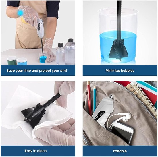 Navulbare Epoxy Mixer - Hars Roerder - Ambachten Maken - USB Oplaadbaar - 2 Stuks - Wit — afbeelding 4