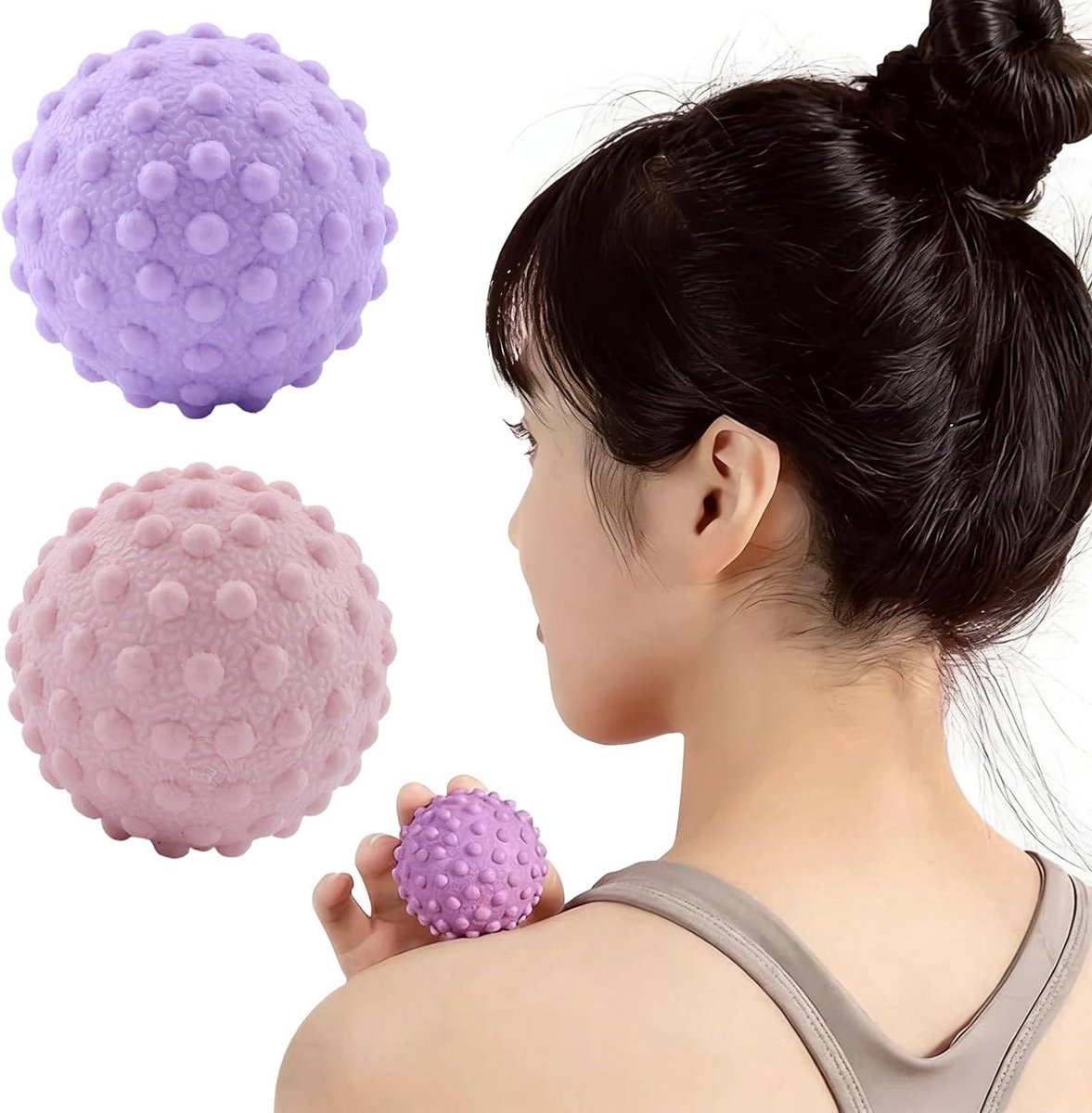Massageballen Set - Triggerpoint Ballen - Spierontspanning Lichaam - Semi-Rigide Ontwerp - 2 Stuks 5 cm - Roze