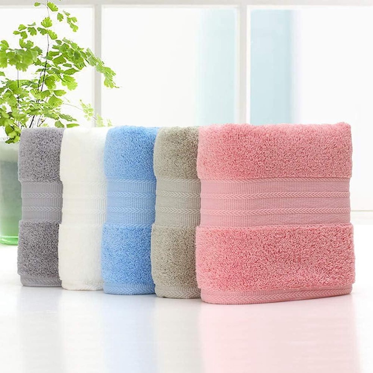 Handdoek Set - Badkamer Linnen - Thuis Gebruik - Super Zacht Absorberend - 5 Delig - Wit