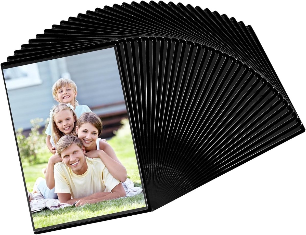Set van 30 Magnetische Fotolijsten voor 10 x 15 cm Foto's en Postkaarten, Ideaal voor de Koelkast, Zwart, Perfect voor DIY Projecten en Decoratie