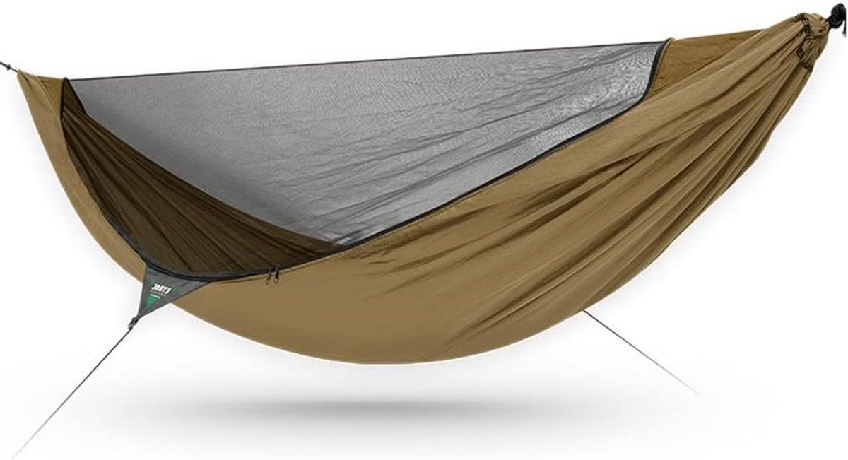 Draagbare Hangmat - Kampeerhangmat Schommel - Ontspannen Buiten - Met Klamboe - 290x140cm - Geel