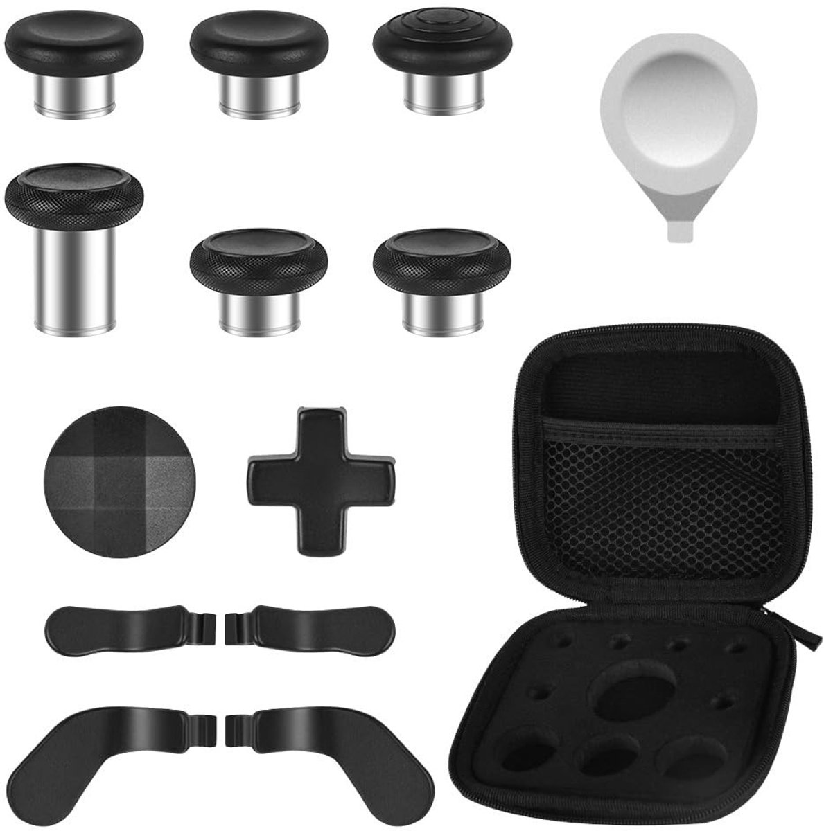 aladdien - Metal Thumbsticks - Magnetische Joysticks - Voor gaming - Zwart - Analoge sticks - Verbeter je gameplay - Geschikt voor consoles