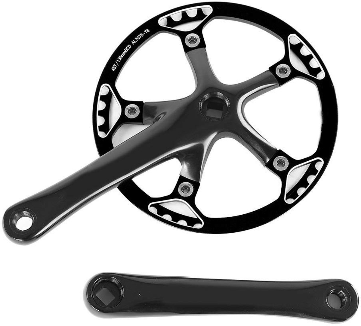 ONF3 - Crankset Fiets - Singlespeed Crankset - Aluminium voor Mountainbikes - 170mm Lengte - Geschikt voor Road Bikes - Zwart