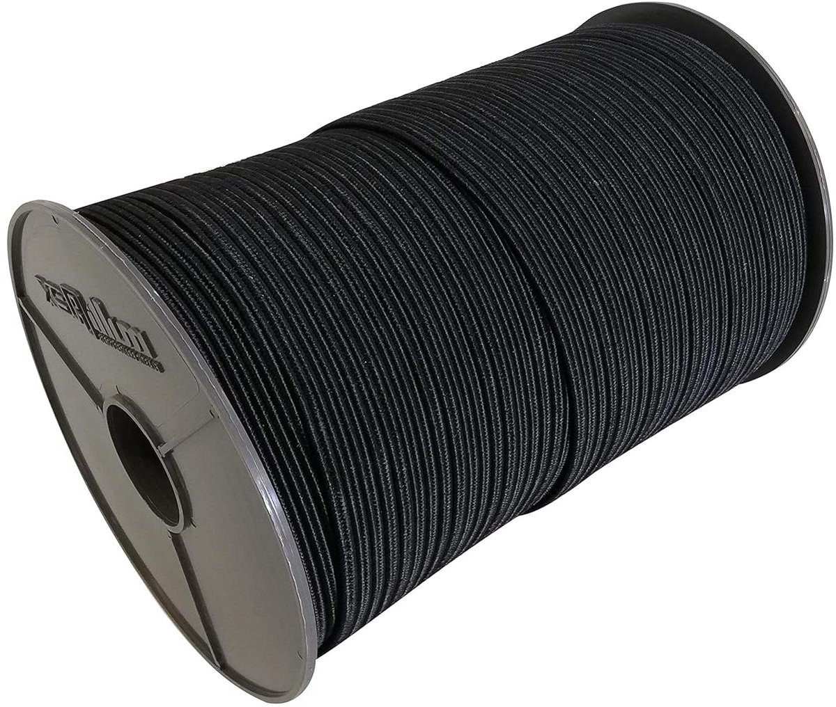 Elastisch Touw - Expanderband plat - Vastzetten van lading - Hoge rekbaarheid - 25 meter - Zwart