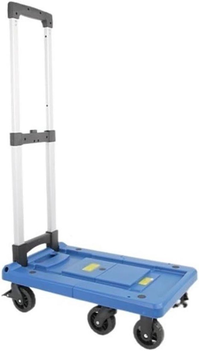 Opvouwbare Transportwagen - Draagbare Kar - Materiaal Verplaatsen - Robuuste Aluminium Constructie - 100 kg Draaglast - Blauw