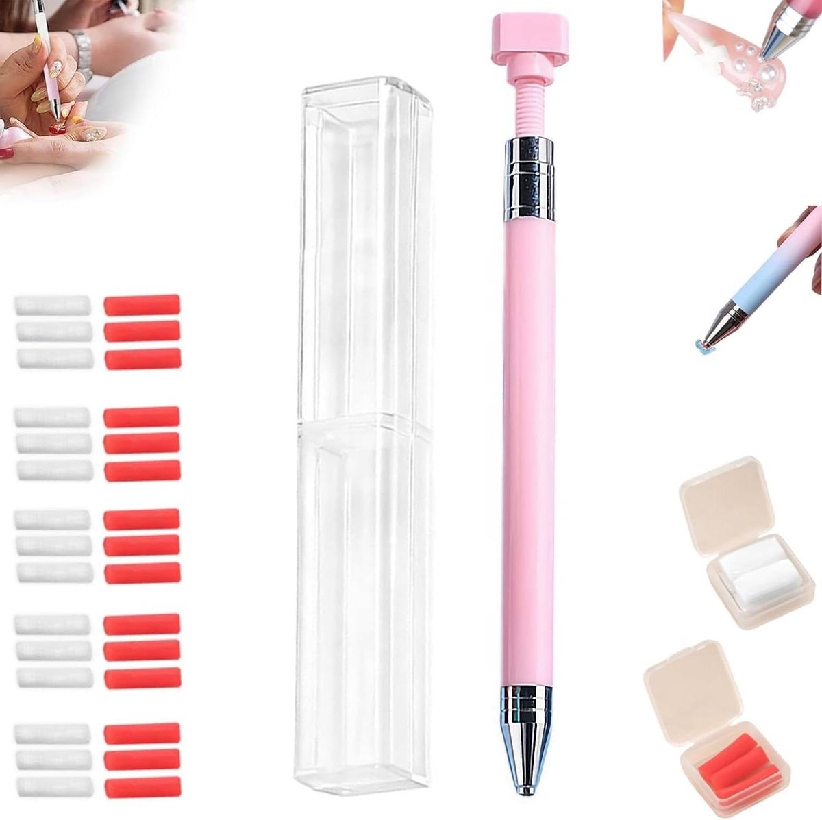 Automatische Wax Pen - Diamant Schilder Tool - Hobby Knutselen - Automatisch Wax Vulsysteem - 15 cm Lengte - Roze