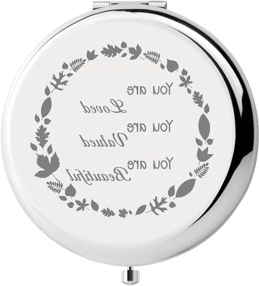 Compacte Spiegel - Make-up Spiegel - Make-up Bijwerken - Dubbelzijdig met Vergroting - 6.5 cm Diameter - Zilver