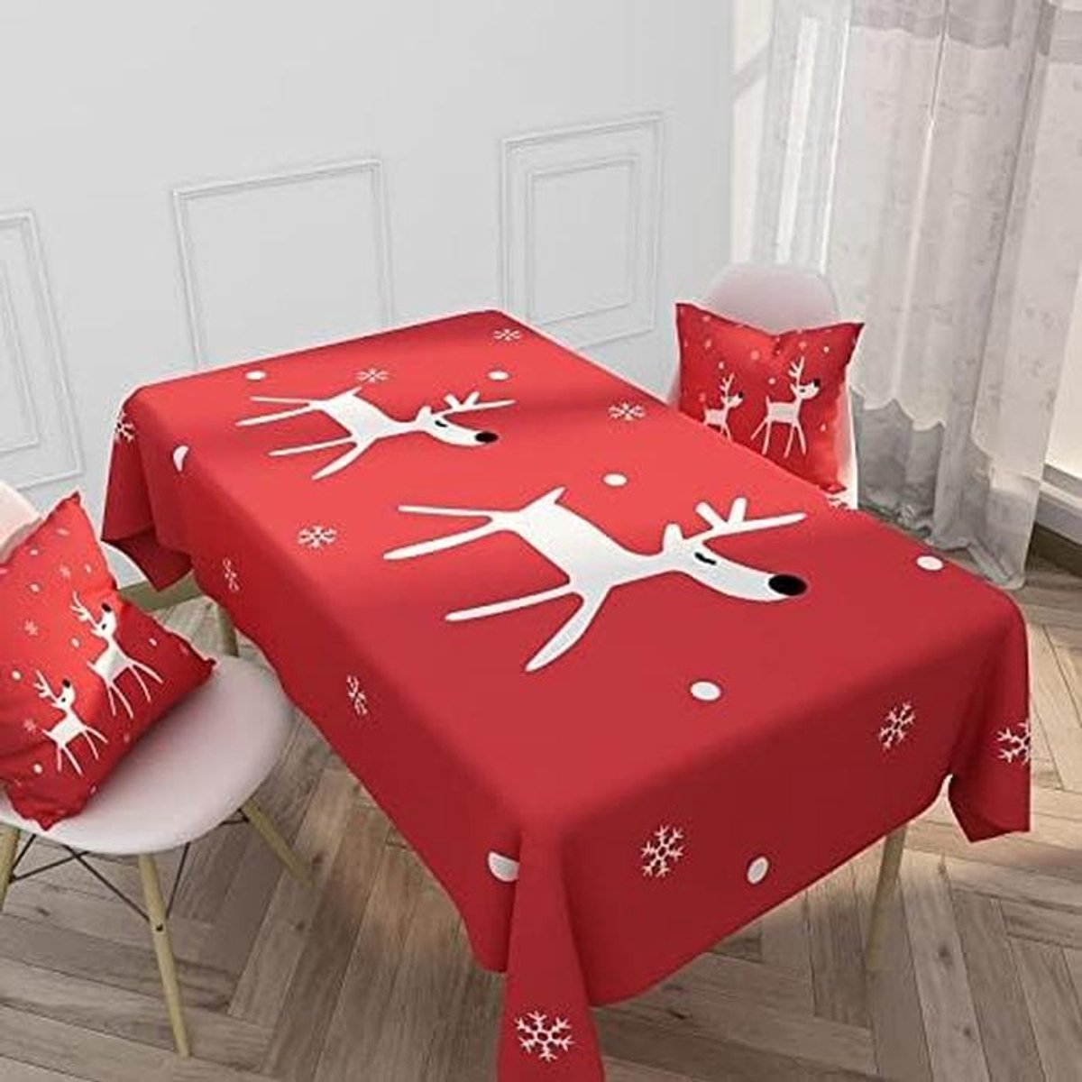 Kerst Tafelkleed - Feestelijk Decor - Tafel Dekken - Waterdicht Materiaal - 90x140cm - Gestreept