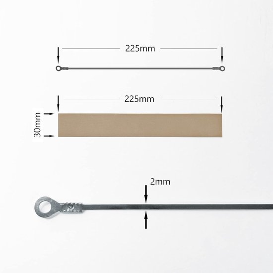 Reserveonderdelen - Hitte-elementen - Verpakkingen Sluiten - Set van 3 - 20 cm - Metaal — afbeelding 3