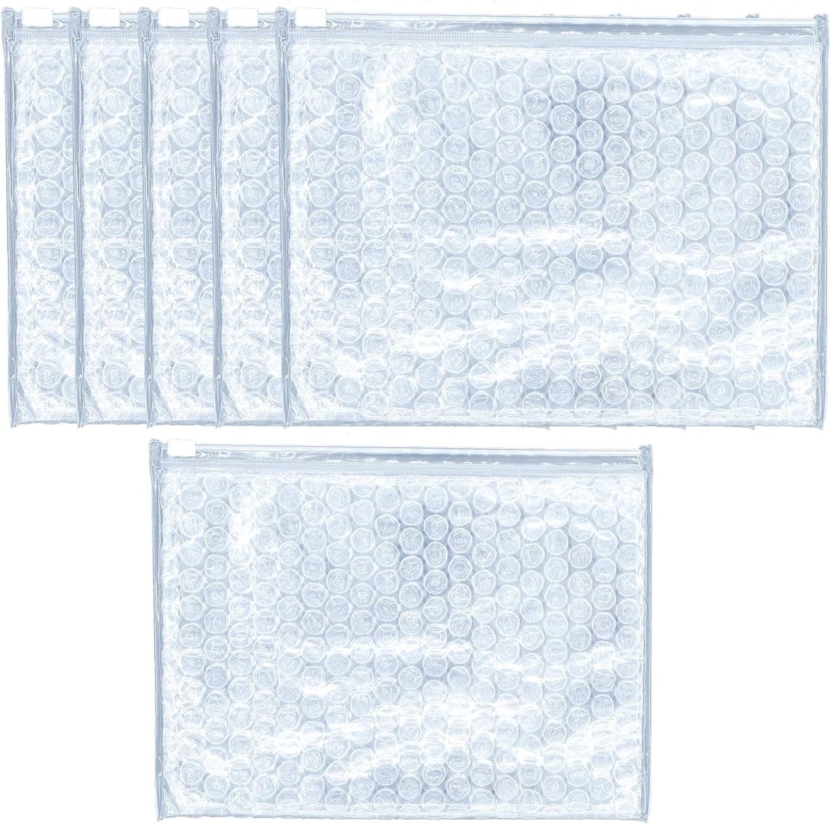 aladdien - Bubble Envelopes - Padded - Shipping - A5 - 24 * 16cm - Zipper - Plastic - Jewelry Cosmetics CD - Transparent
