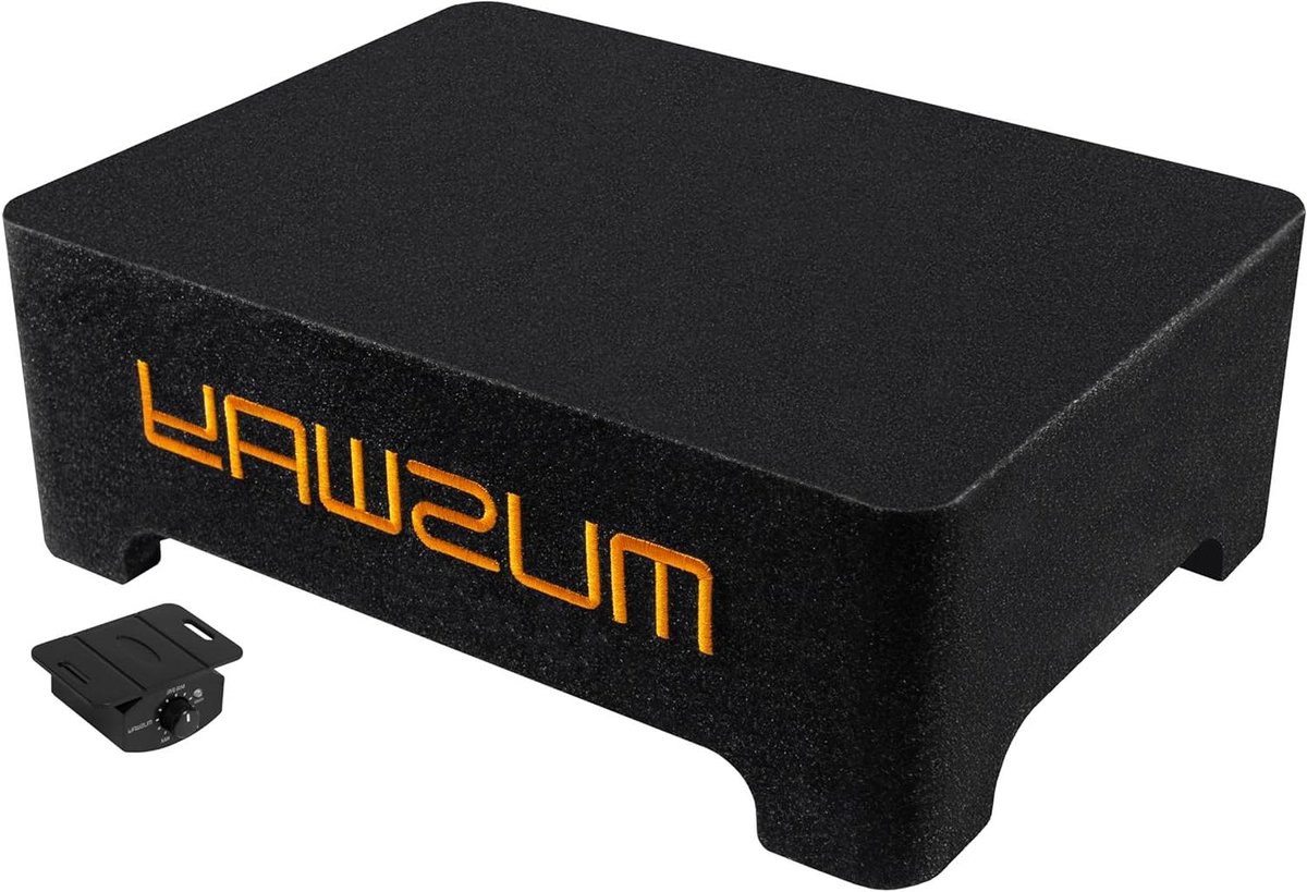 Actieve subwoofer - Platte basreflex - Auto geluid - Compacte constructie - 20 cm - Zwart