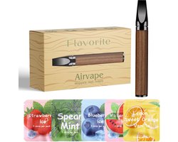 Flavorite Stoppen met roken - Airvaper met Smaakpods + 5 smaken - Anti Rook Ketting - Alternatief op Ademhalingsketting en Nicotine Pleisters - Geen Nicotine - Geen Rook & Geen Damp - Anti Stress Vape