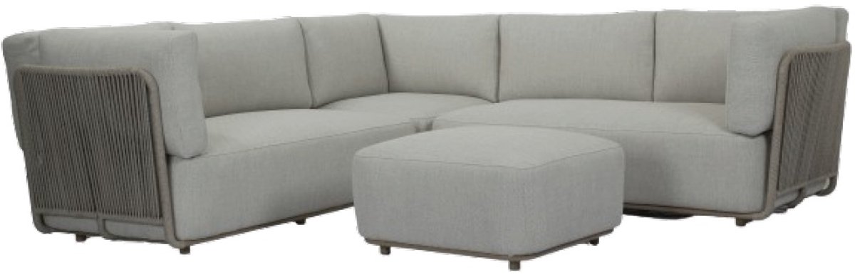 Happy Rhino - Loungeset Tembu - 176 x 176 x 73 cm - Grijs - Tuinset