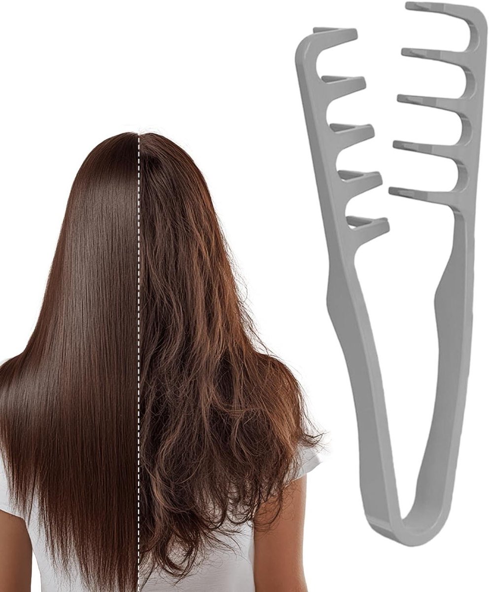Textuurkam Heren - Brede Tanden Kam - Haar Stylen - Ergonomisch Ontwerp - 19 cm - Zwart