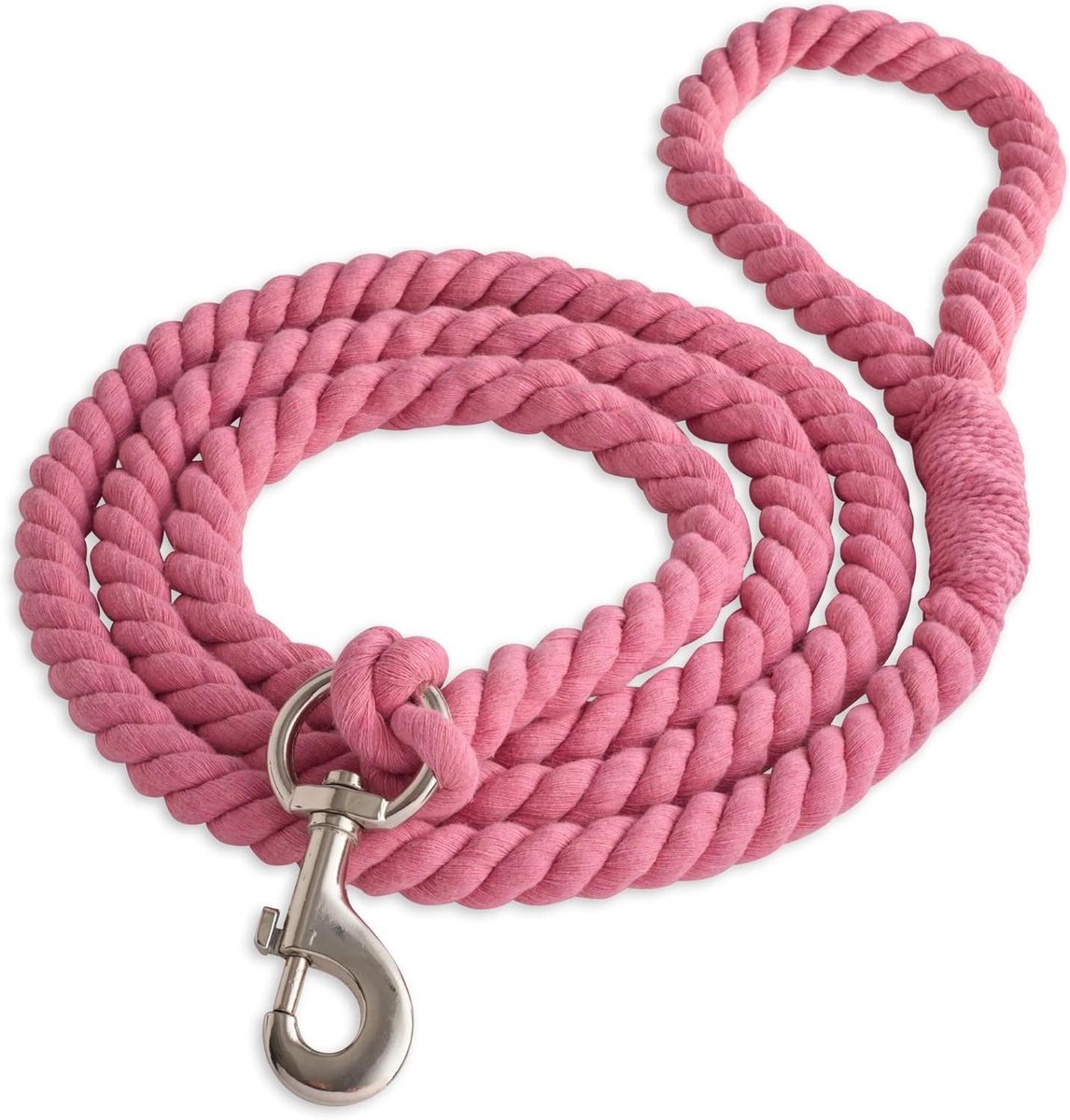 Hondenriem Katoen - Duurzaam Touw - Veilige Wandelingen - Biologisch Materiaal - 21 Meter - Roze